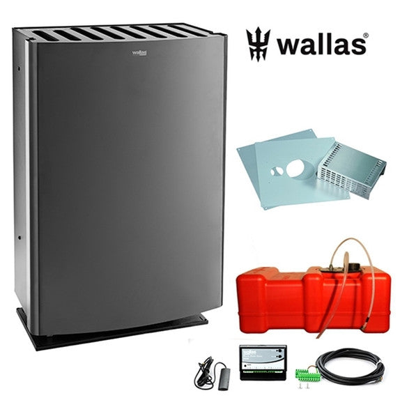 Mökkilämmitin Wallas 40CC seinänläpiasennus kauko-ohjauksella (grafiitti)