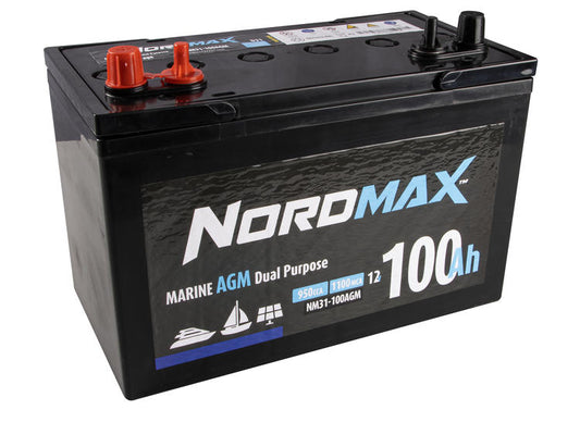 Nordmax Marine-käynnistysakku AGM 12V 100Ah