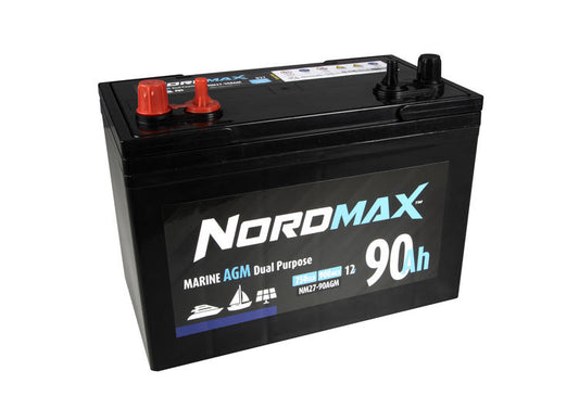 Nordmax Marine-käynnistysakku AGM 12V 90Ah